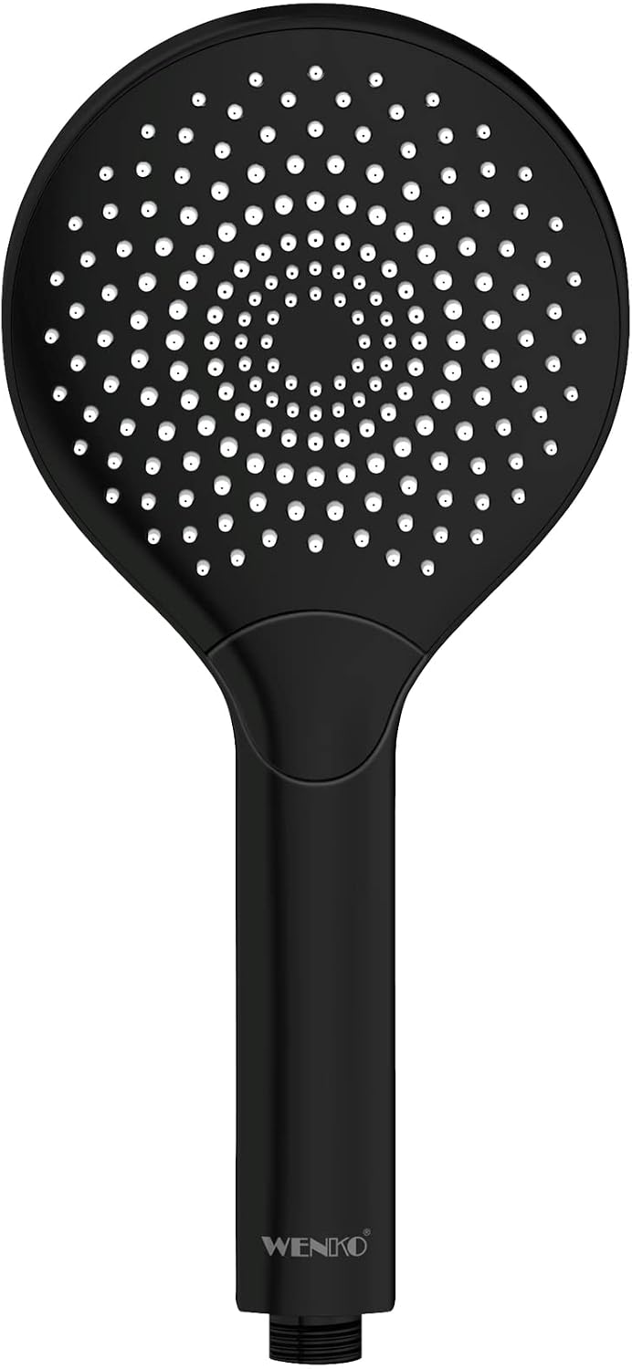 Watersaving Shower Head Matte Black Universal with Water Saving System and 3 Jets