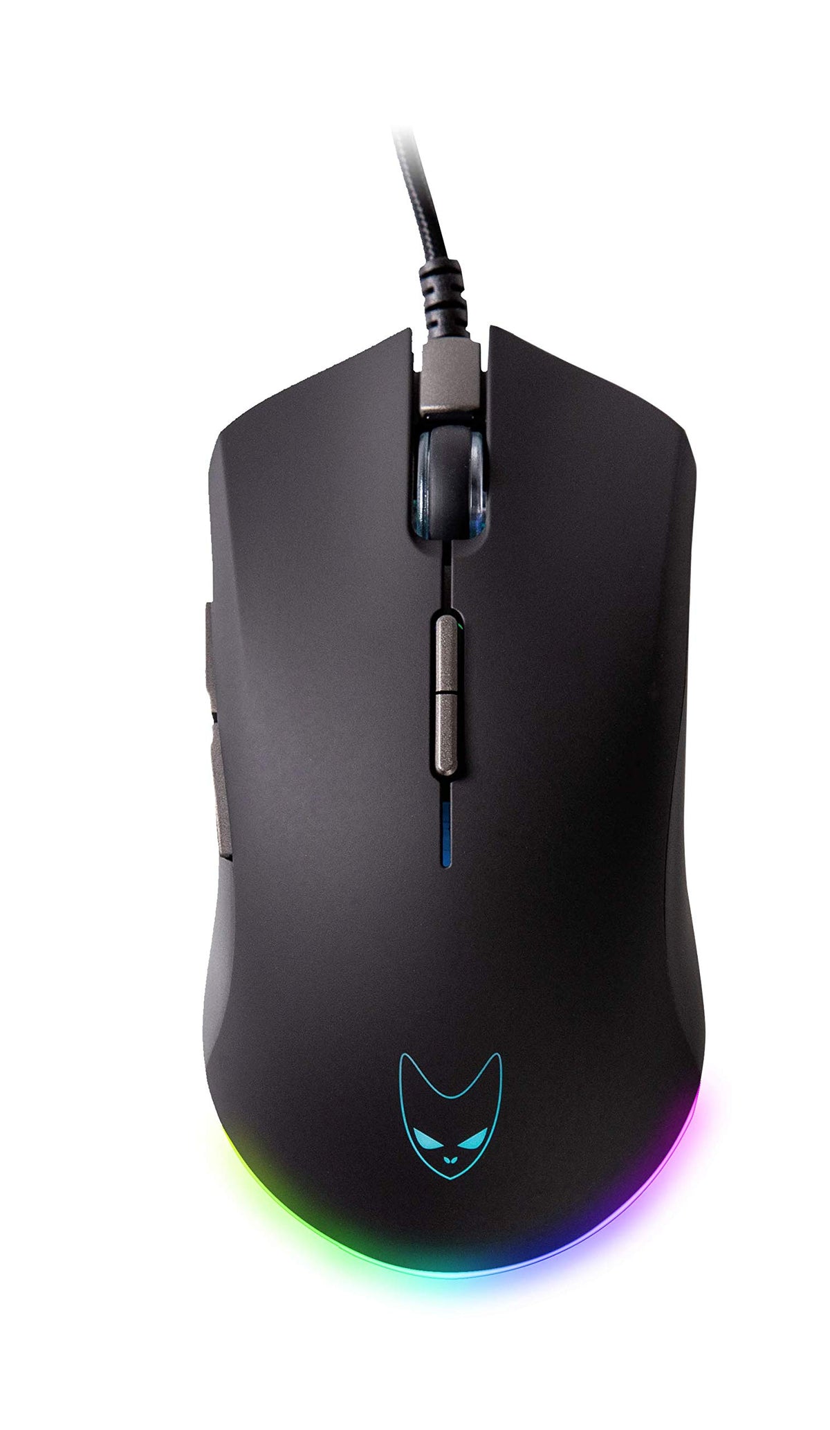 Oversteel - Invar USB Gaming Mouse, 12400 Adjustable DPI, 9 Programmable Buttons, 10 RGB Illumination Modes, Ultra Light, Ergonomic Optical Sensor, PC/Mac, Black