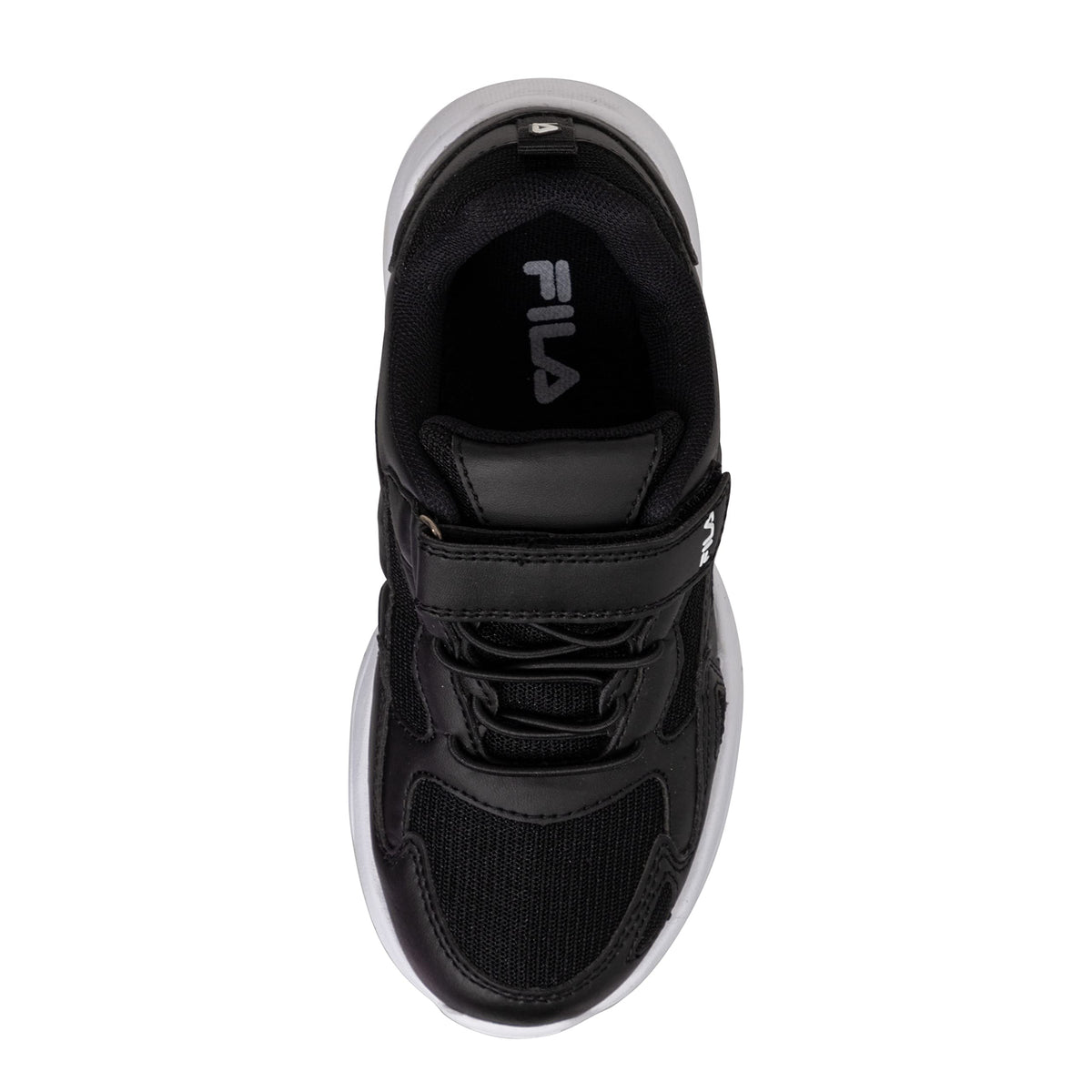FILA Ventosa Velcro Kids – Baskets enfant mixte à scratch, noir et blanc, pointure 35