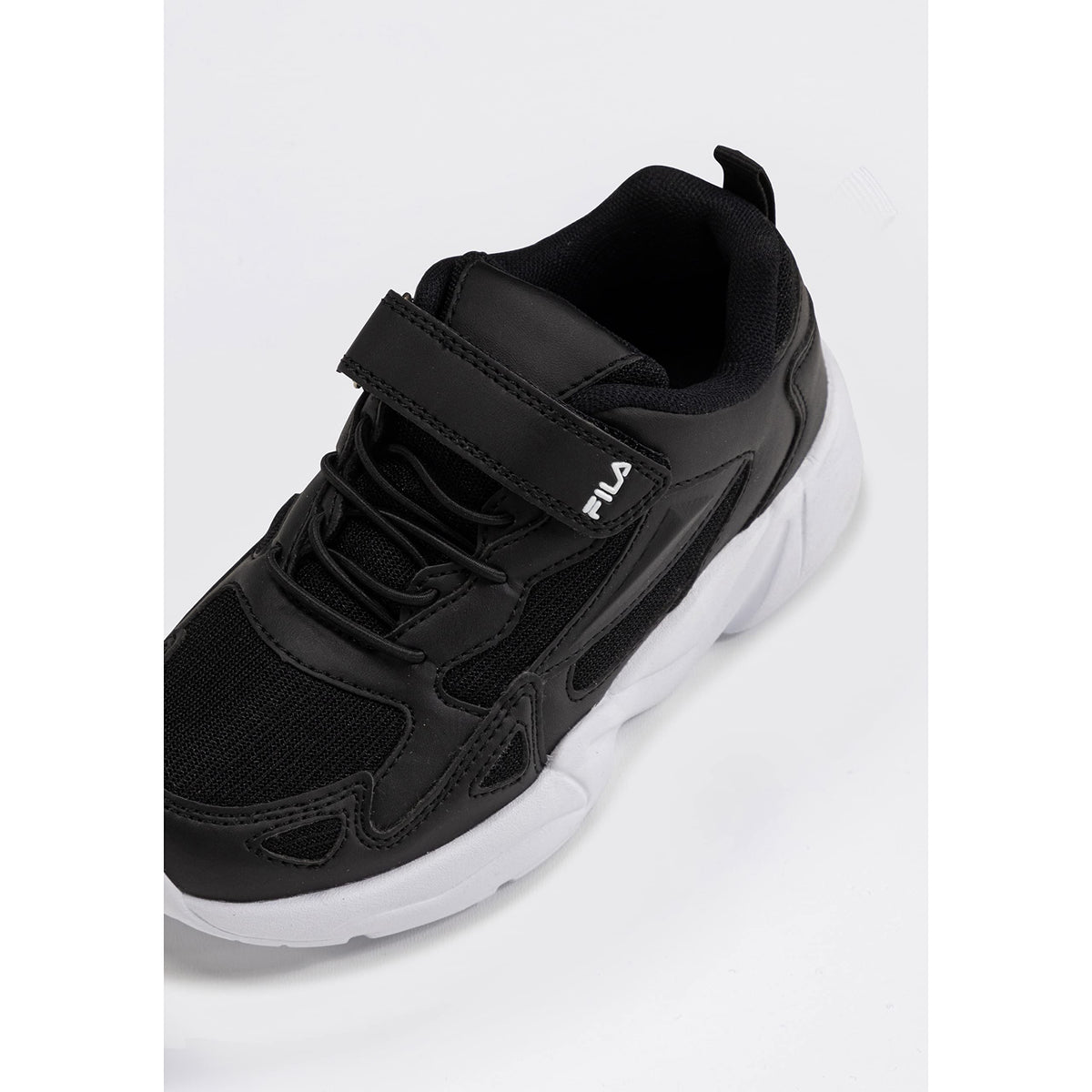 FILA Ventosa Velcro Kids – Baskets enfant mixte à scratch, noir et blanc, pointure 35