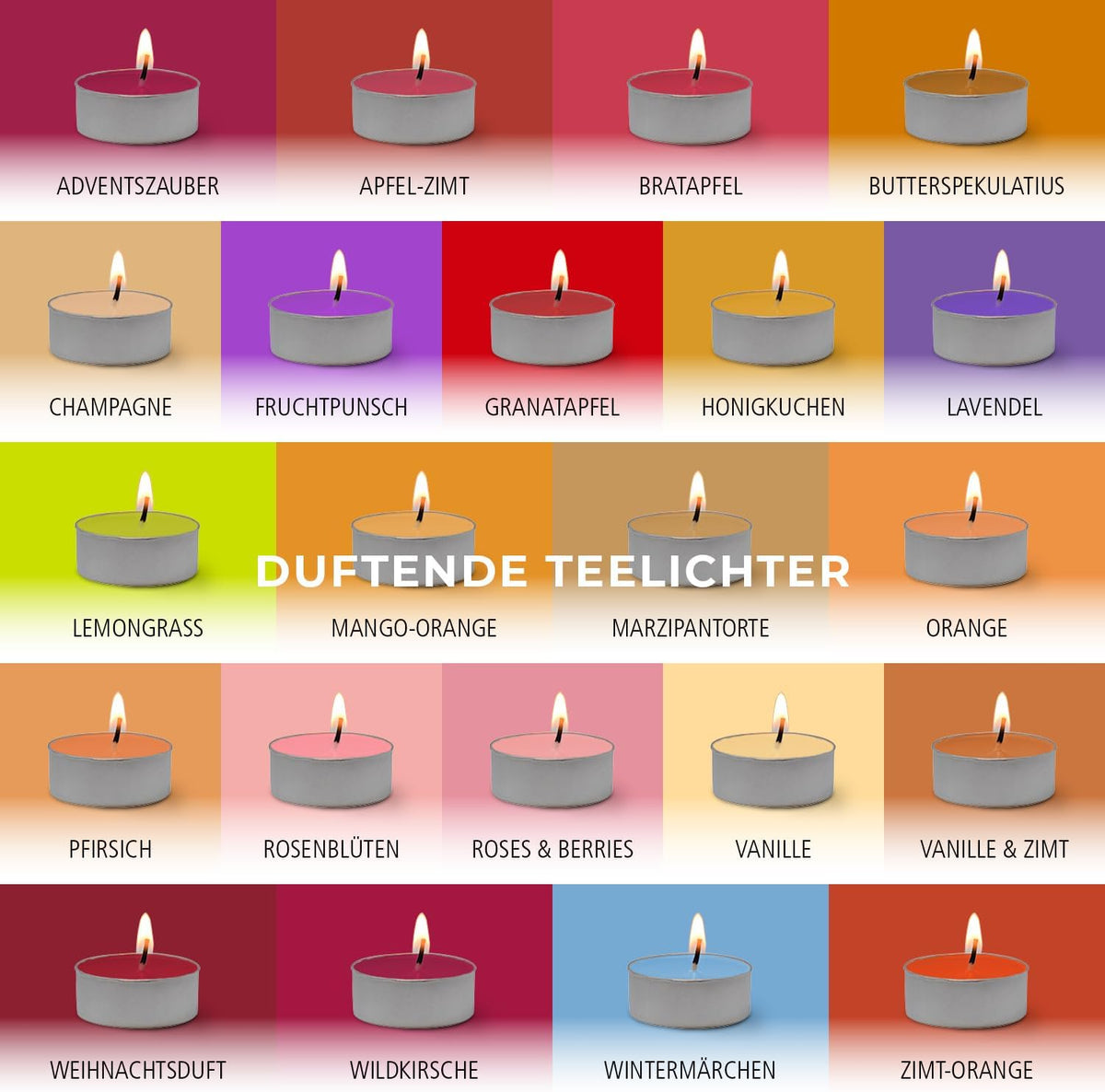 pajoma® 6pajoma® 3 x Tea Lights 90 Scented Tea Lights in Aluminium Shell Burn Time Approx. 4 Hours Height 1.5 cm Diameter 3.5 cm Quality