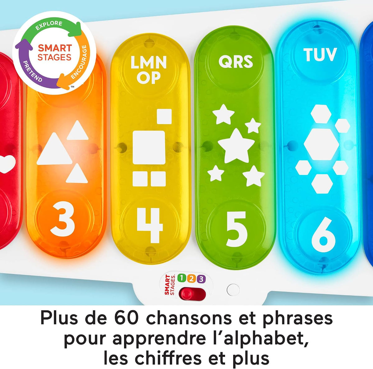 Fisher-Price HJK40 Giant Xylophone (French Version), Electronic Dummy Musical Instrument with Educational Songs for Toddlers, Children's Toy, from 9 Months