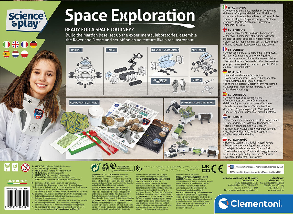 Clementoni Navette spatiale flottante NASA – Kit de construction scientifique, dès 8 ans