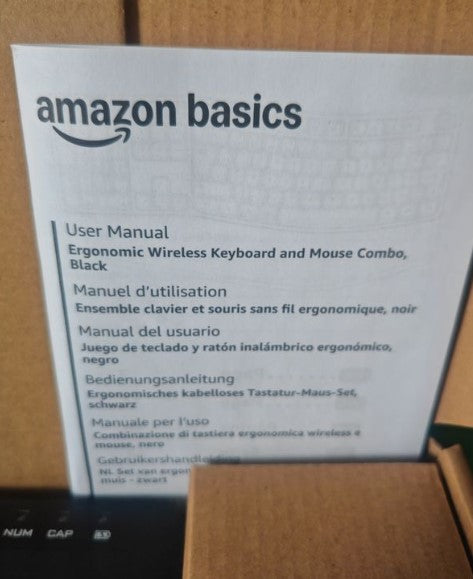 Notice Amazon Basics ensemble clavier et souris sans fil ergonomique noir