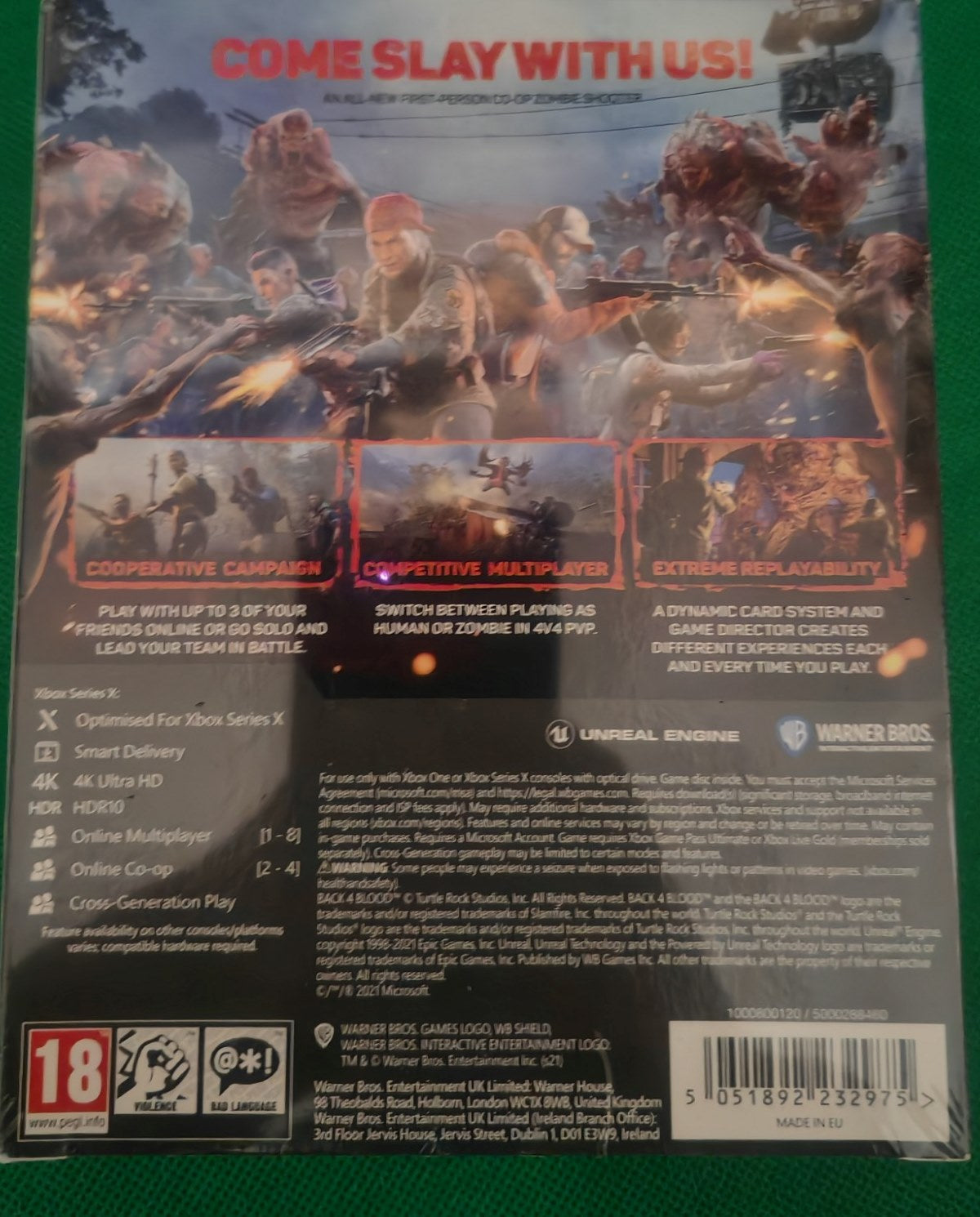 Back 4 Blood Xbox Series X / Xbox One, dos de la boîte