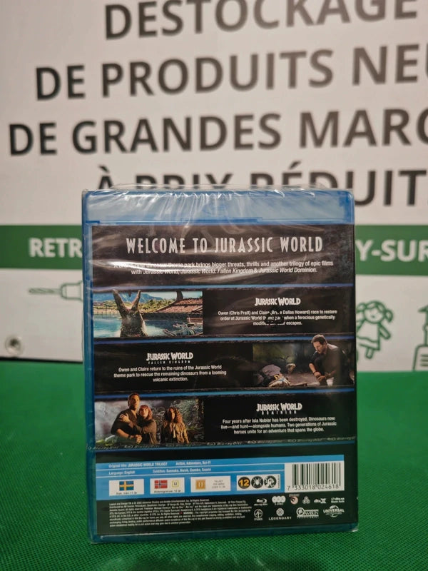 Coffret Blu-ray Jurassic World Trilogy, dos