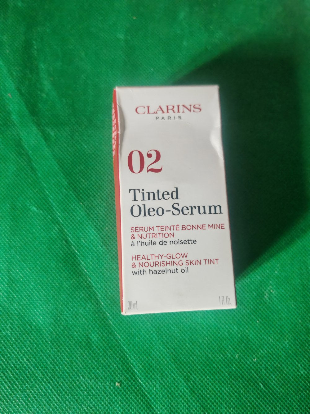 Boîte du Clarins Tinted Oleo-Serum teinte 02
