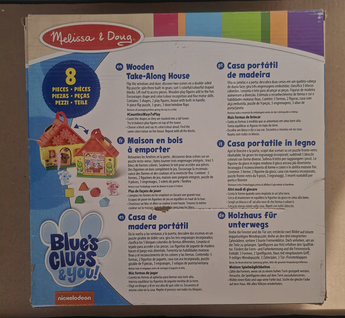 Descriptif de la maison à emporter Blue's Clues, dont le français