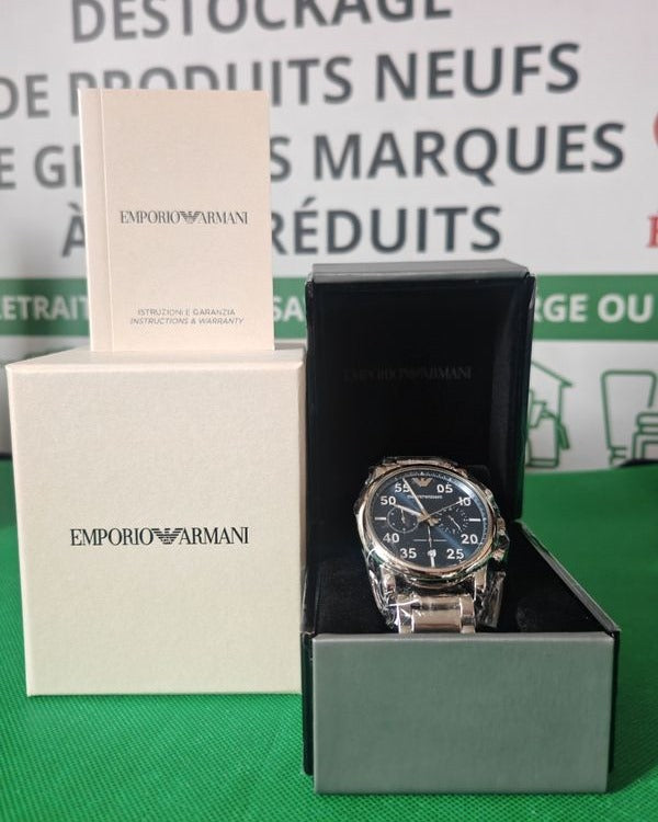 Montre Emporio Armani AR11132 avec son écrin, sa boîte et son livret de garantie