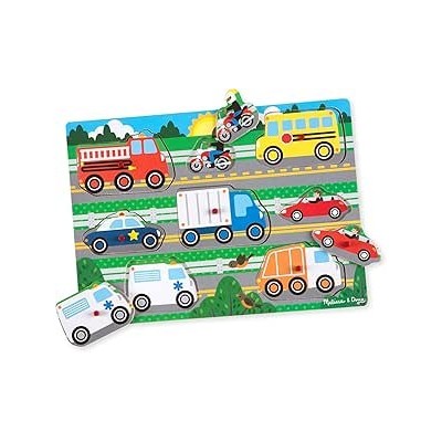 Melissa & Doug Jouets en bois - Puzzles véhicules