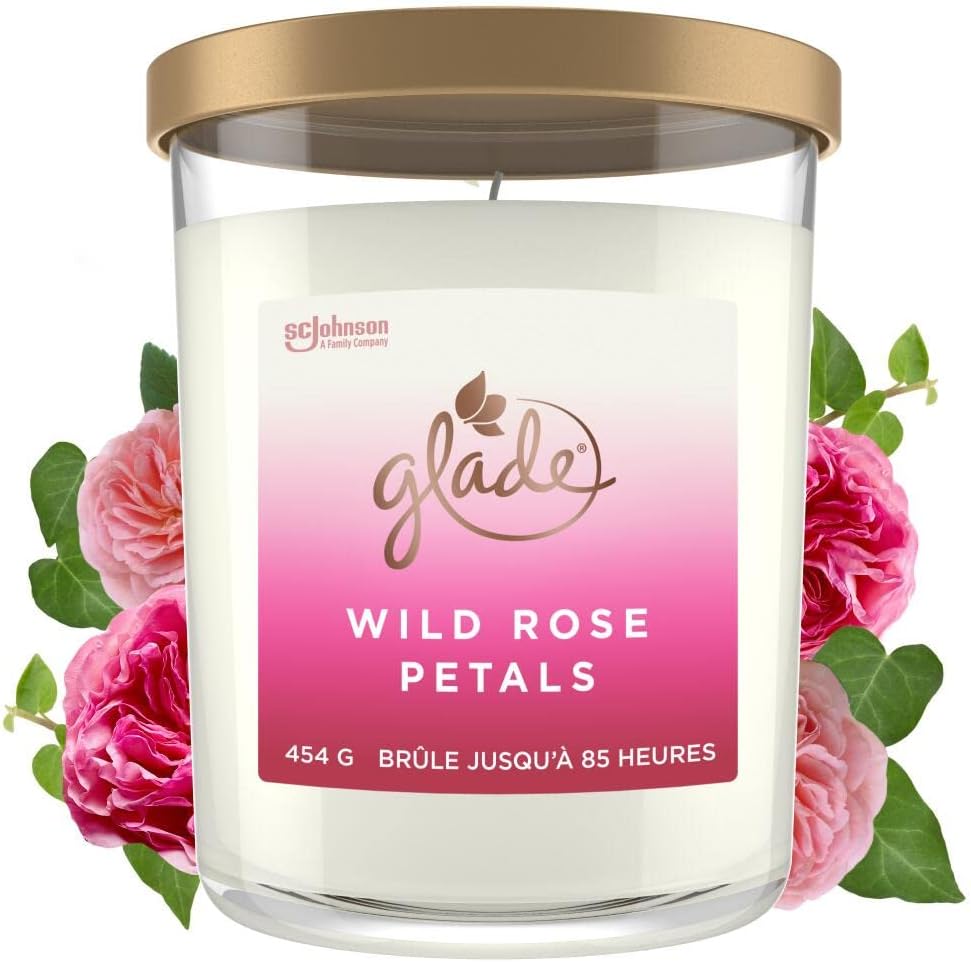 Bougie parfumée Glade XL Wild Rose Petals en pot de verre