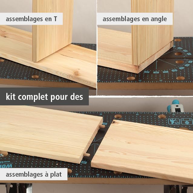 Wolfcraft coffret d'assemblage bois pour tourillons Ø 6, 8 et 10 mm