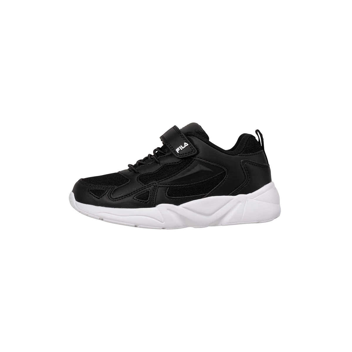 FILA Ventosa Velcro Kids – Baskets enfant mixte à scratch, noir et blanc, pointure 35