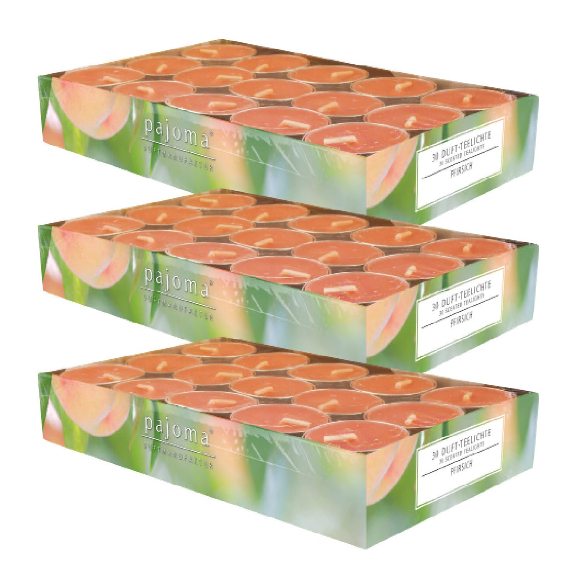 pajoma® 6pajoma® 3 x Tea Lights 90 Scented Tea Lights in Aluminium Shell Burn Time Approx. 4 Hours Height 1.5 cm Diameter 3.5 cm Quality
