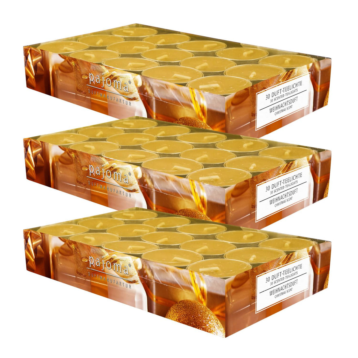 pajoma® 6pajoma® 3 x Tea Lights 90 Scented Tea Lights in Aluminium Shell Burn Time Approx. 4 Hours Height 1.5 cm Diameter 3.5 cm Quality