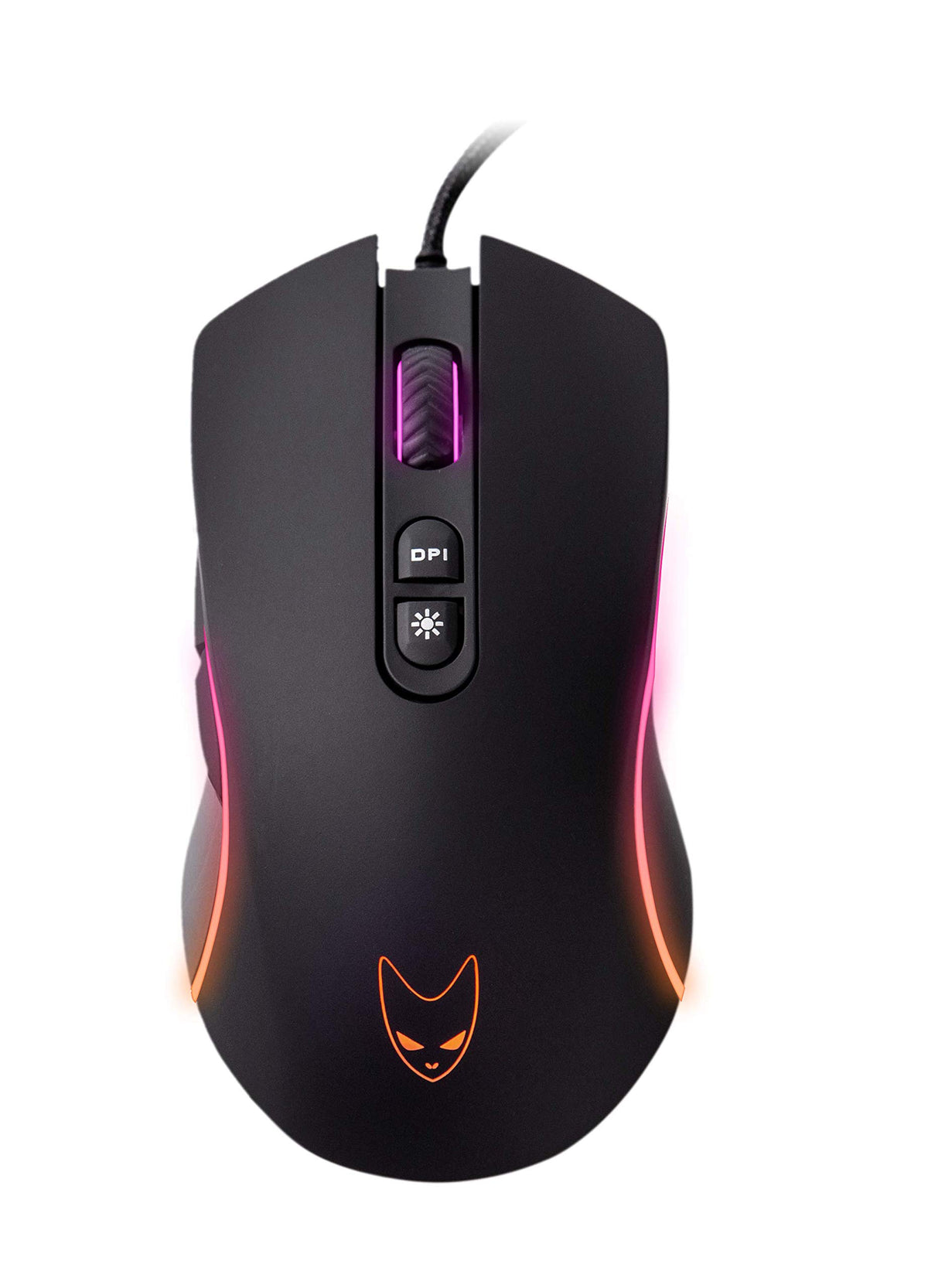 Oversteel - Invar USB Gaming Mouse, 12400 Adjustable DPI, 9 Programmable Buttons, 10 RGB Illumination Modes, Ultra Light, Ergonomic Optical Sensor, PC/Mac, Black