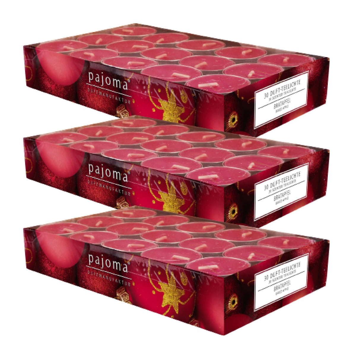 pajoma® 6pajoma® 3 x Tea Lights 90 Scented Tea Lights in Aluminium Shell Burn Time Approx. 4 Hours Height 1.5 cm Diameter 3.5 cm Quality