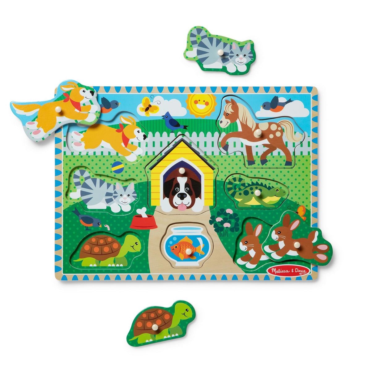 Melissa & Doug – Vehicles Puzzle with 8 Buttons – Children's Puzzle – Wooden Toy – Early Learning Game – Educational Development and Creative Toy – Gift for Children 2 Years and Above