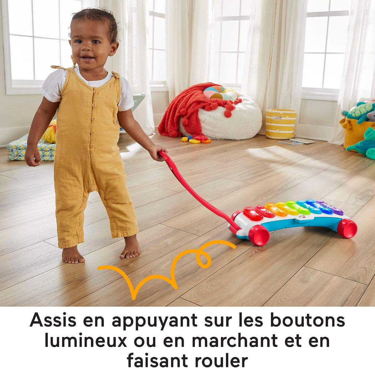 Fisher-Price HJK40 Giant Xylophone (French Version), Electronic Dummy Musical Instrument with Educational Songs for Toddlers, Children's Toy, from 9 Months