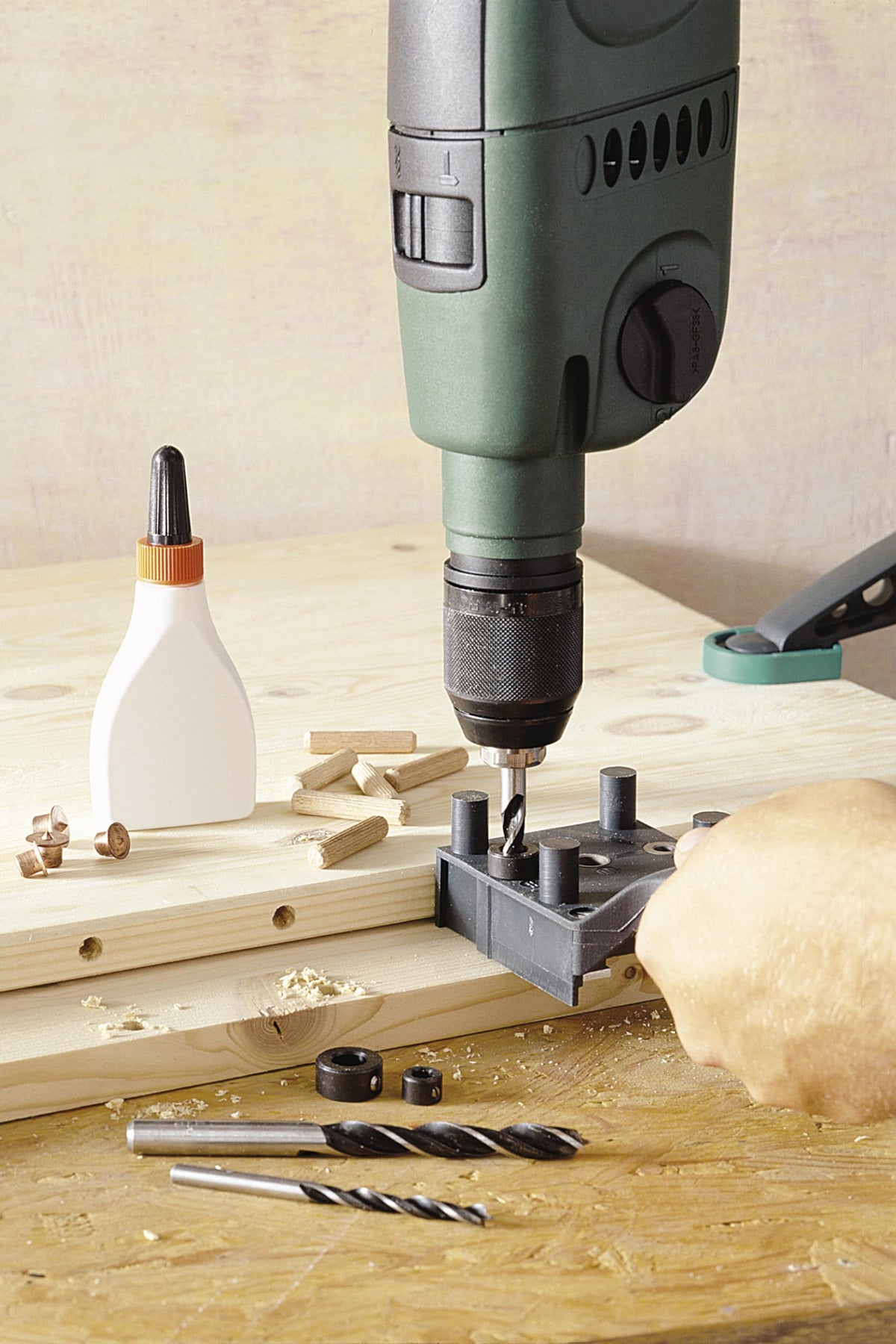 Wolfcraft coffret d'assemblage bois pour tourillons Ø 6, 8 et 10 mm