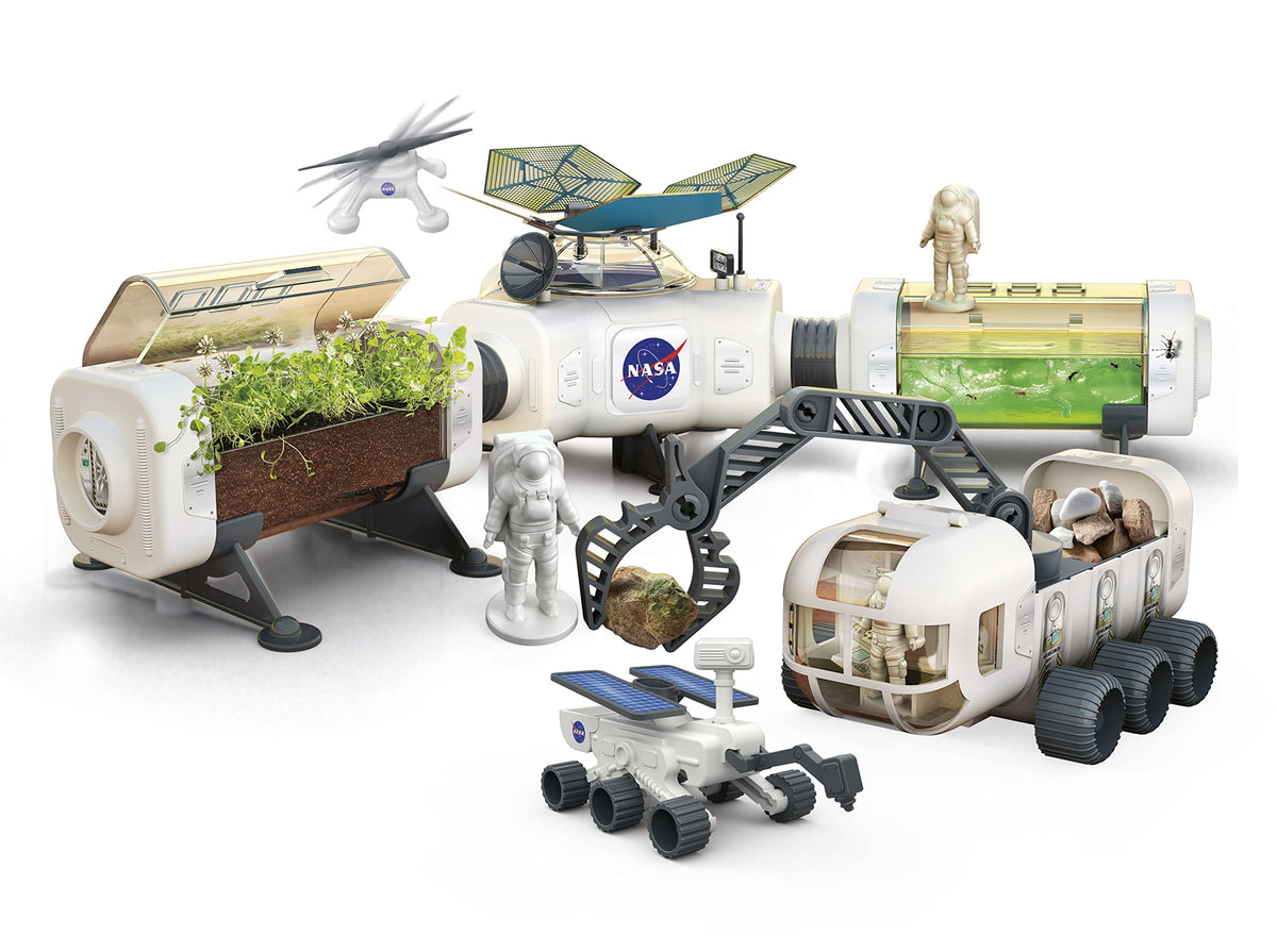 Clementoni Navette spatiale flottante NASA – Kit de construction scientifique, dès 8 ans