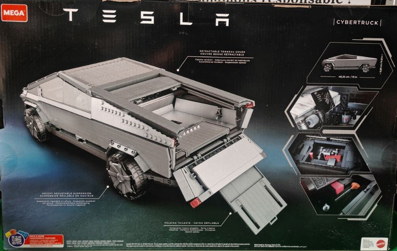 MEGA Tesla Cybertruck – Maquette à construire de collection, 3 283 pièces, 48 cm, dès 14 ans