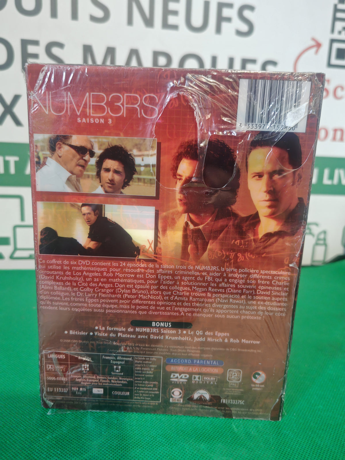 Dos du coffret Numb3rs saison 3