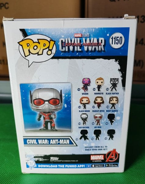 Funko Pop 1150 Civil War Ant-Man, dos de la boîte