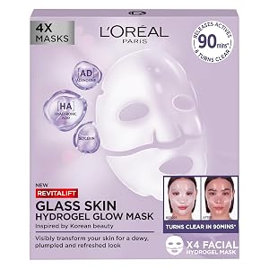 Boîte de 4 masques hydrogel L'Oréal Revitalift Glass Skin
