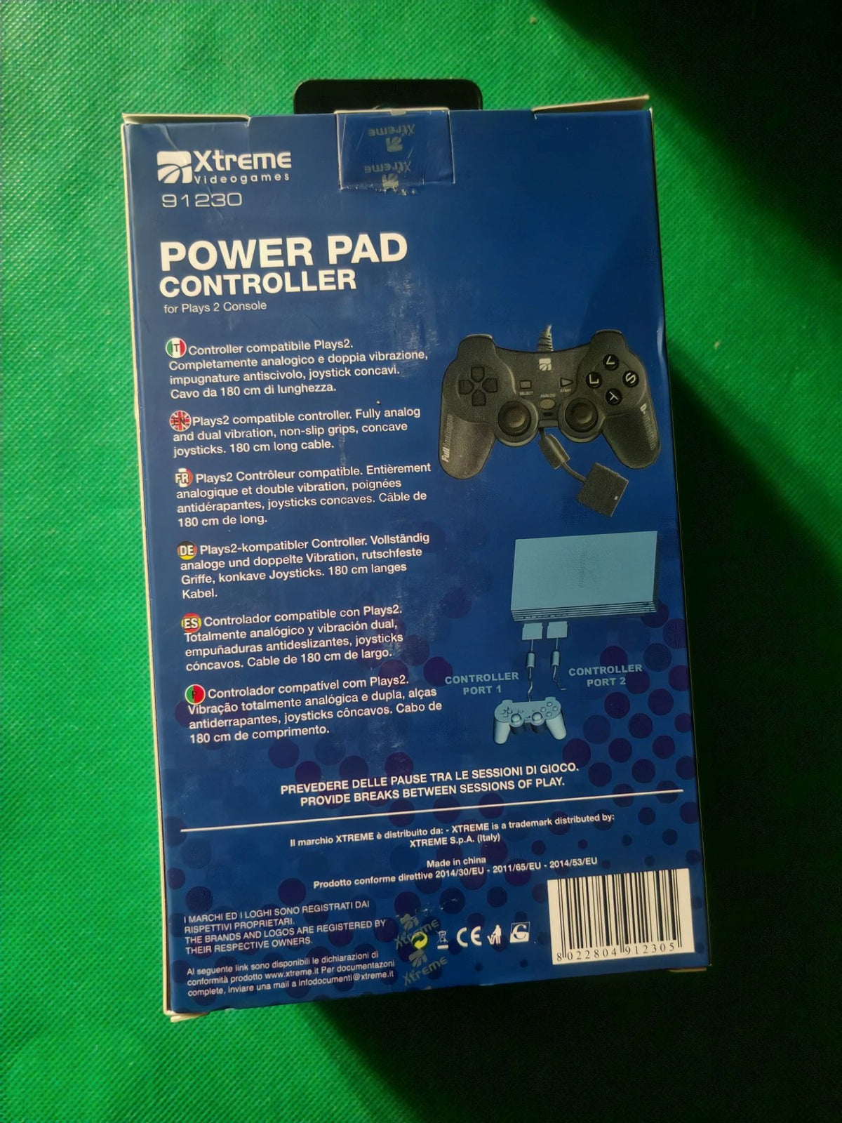 Manette Xtreme Power Pad compatible PS2, dos de la boîte