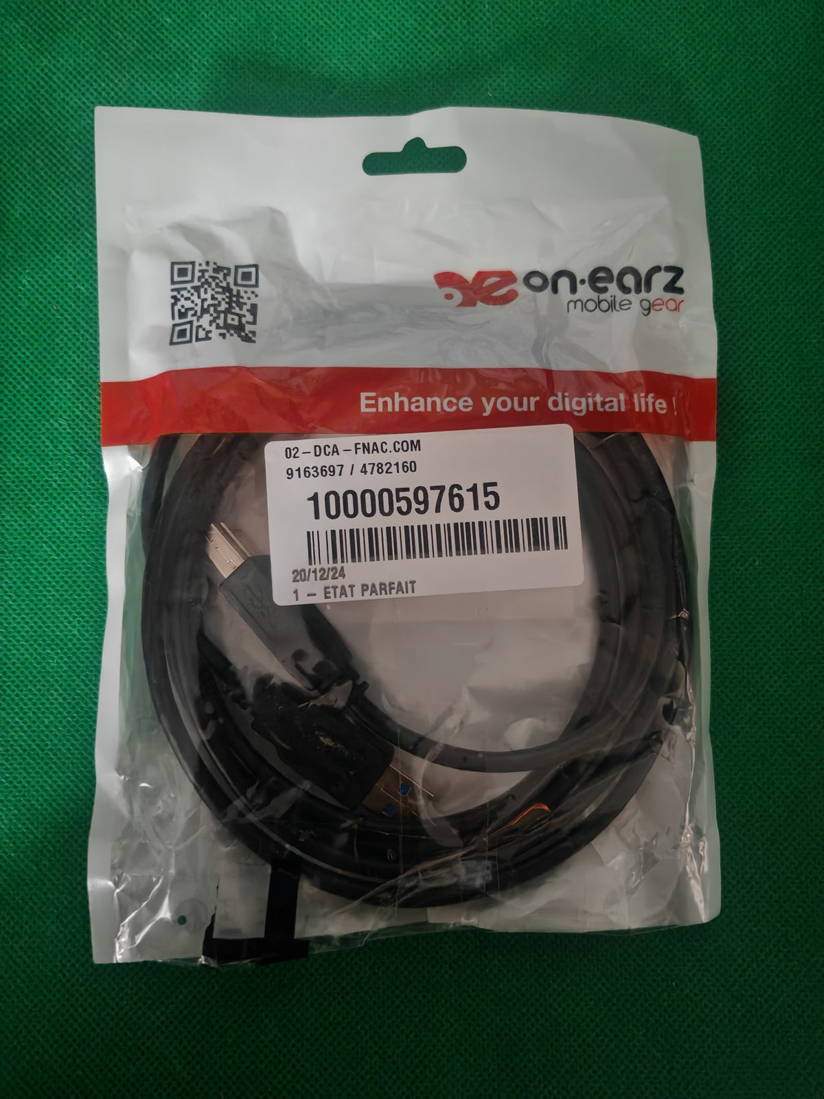 Câble d'imprimante USB 3.0 On-earz dans son sachet