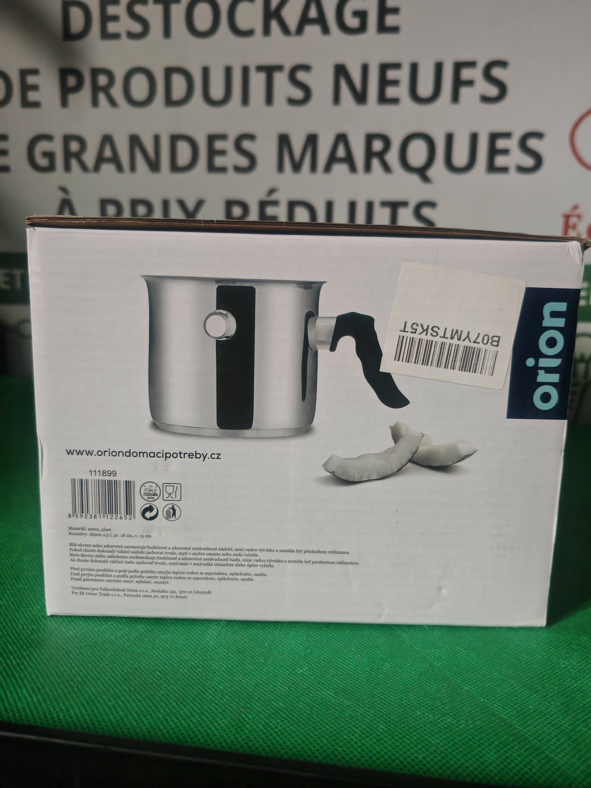 Dos de la boîte Orion 111899, dimensions