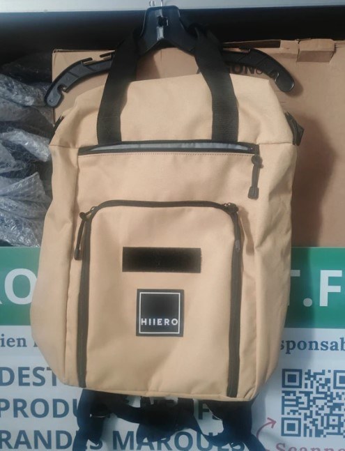 Sac à dos cabas Hiiero beige, face avant