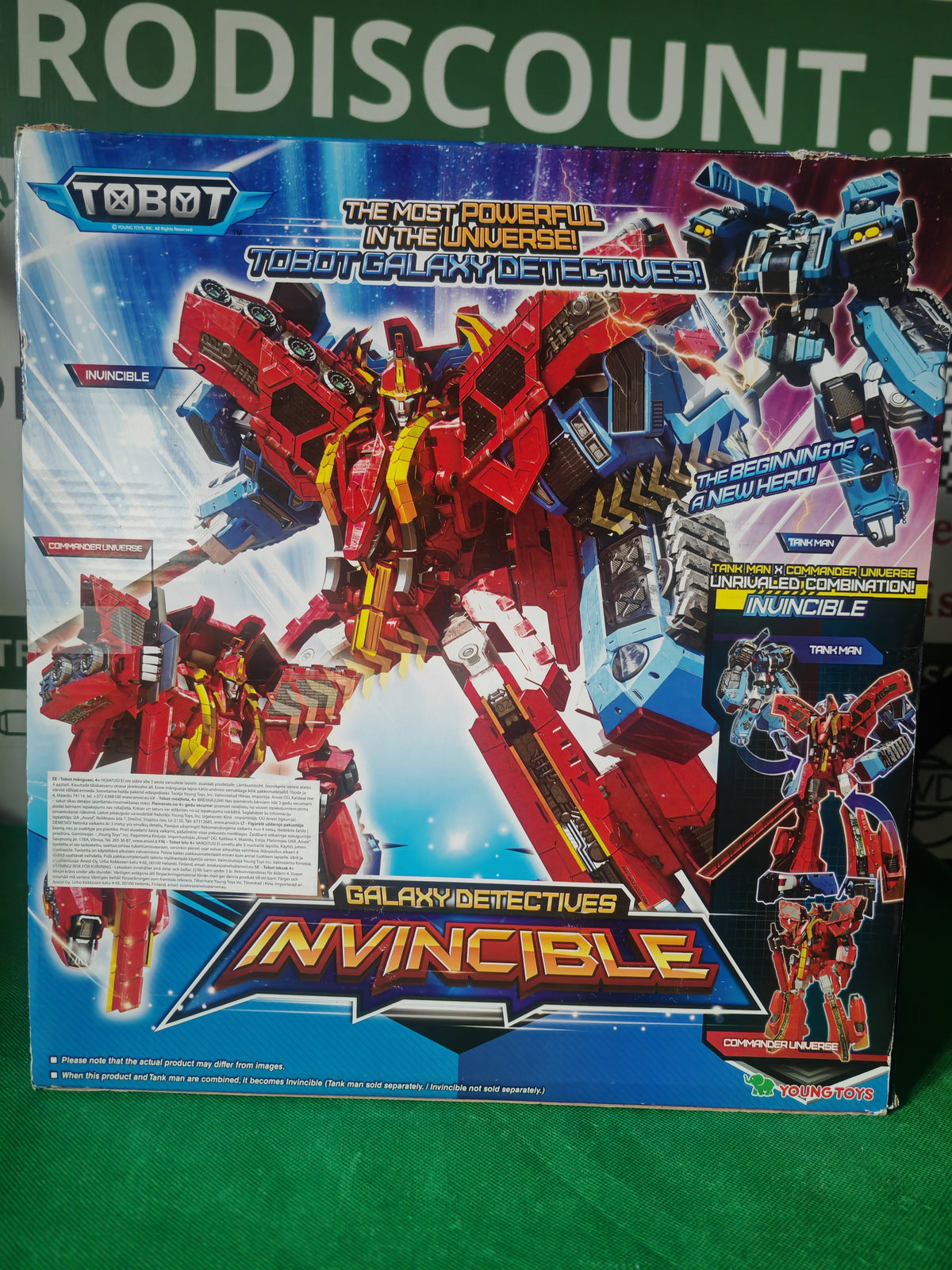 Dos de la boîte Tobot Galaxy Detectives Invincible